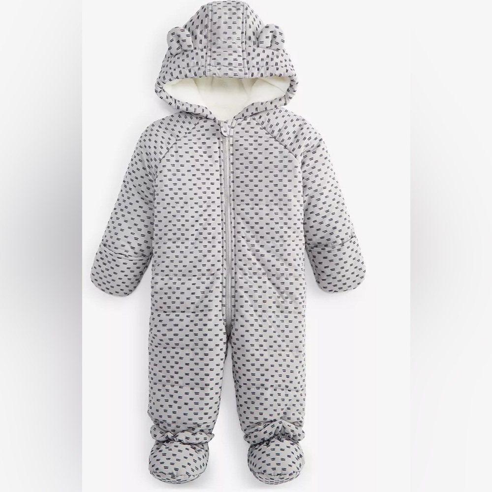 First Impressions -Kids Snowsuit in Flocked print